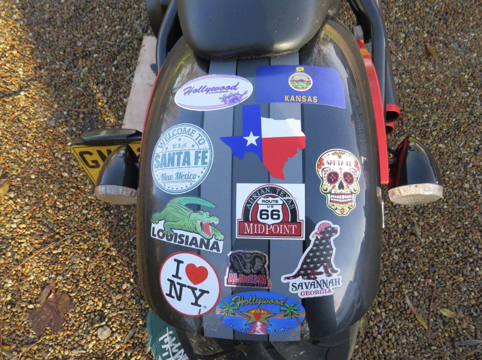 The stickers collected when filming the show